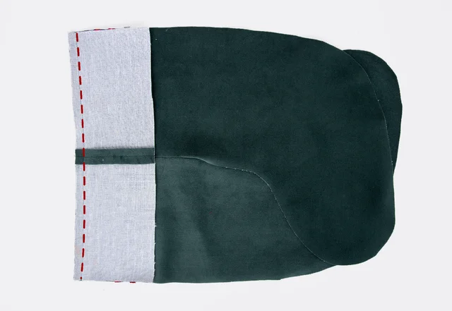 Nikolausstiefel ohne Futter nähen - Klappe annähen