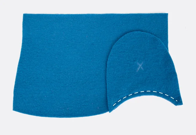 Oberteil an Schaft nähen Hausschuh-Stiefel