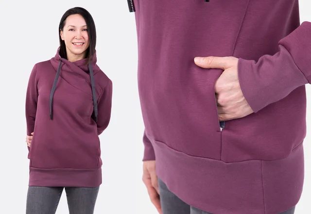 Schnittmuster Frauen-Sweater Kragen in Wickeloptik DIY