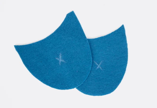 Schnittteile markieren Kuschelhausschuhe