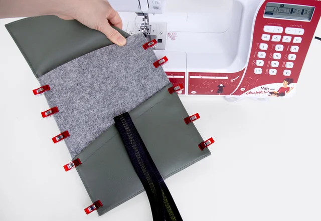 Tablethülle nähen Seitennaht schließen