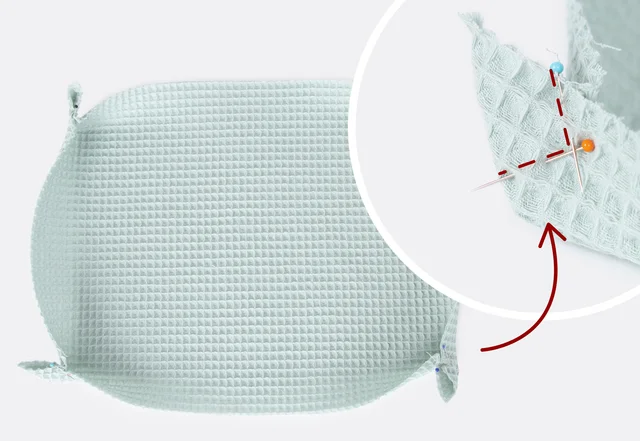 Briefecken stecken und nähen