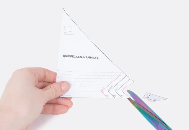 Briefecken Nähhilfe zuschneiden