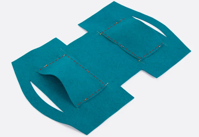 Innentaschen aufnähen Filz-Taschenorganizer