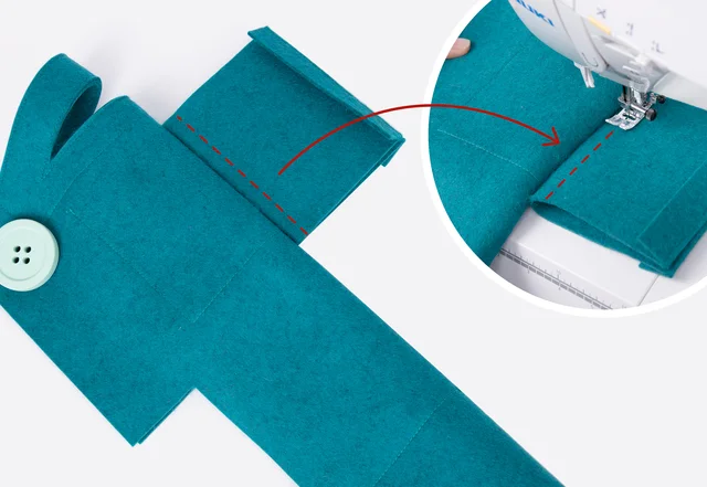 Außentasche absteppen für mehr Volumen