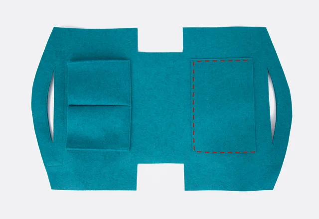 Außentasche Aufnähen FIlztaschenorganizer