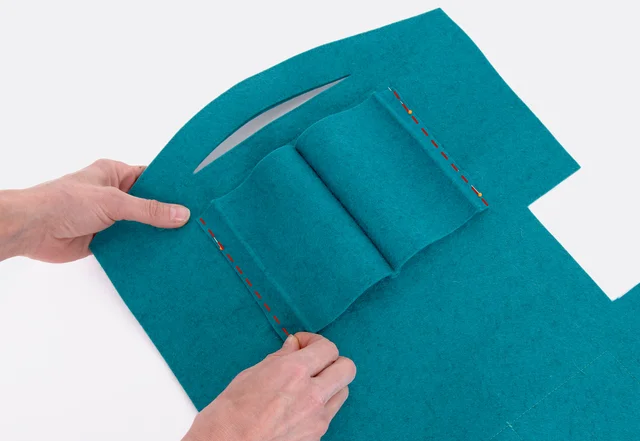 Taschenorganizer Außentasche Seiten nähen