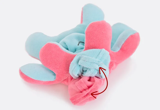 Wende-Oktopus: Nahtzugaben aufeinander stecken