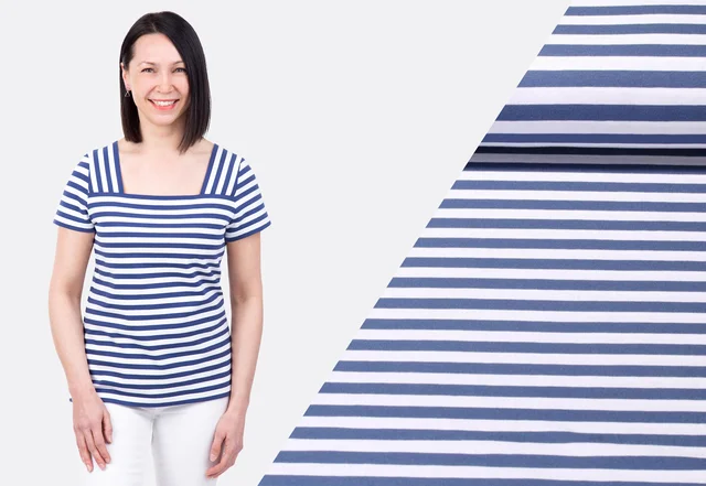 Streifen Shirt blau-weiß