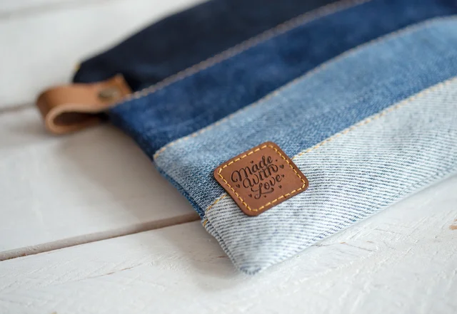 Jeans Upcycling Patchwork Tasche label selber nähen Jeans Upcycling Patchwork Tasche label selber nähen