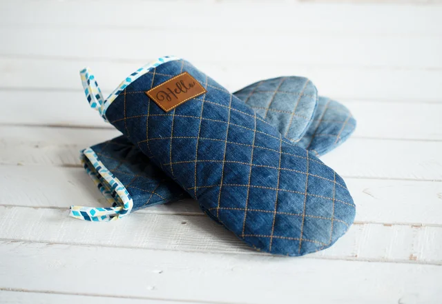 Schnittmuster Ofenhandschuhe Jeans Upcycling DIY