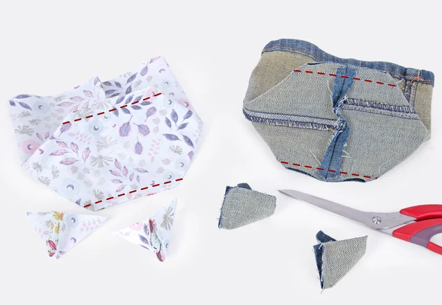 Boden Nahtzugabe raus schneiden Upcycling Utensilo