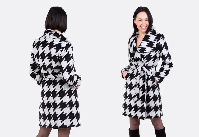 Wollmantel Hahnentrittmuster selber nähen