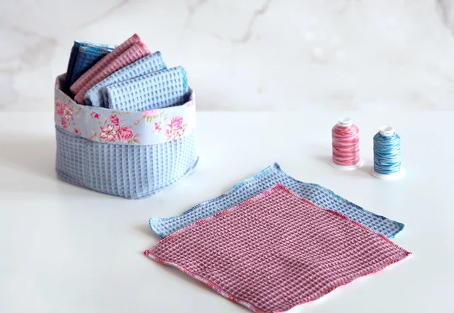 Küchentuch nachhaltig wiederverwendbar aus Waffelpique selber nähen