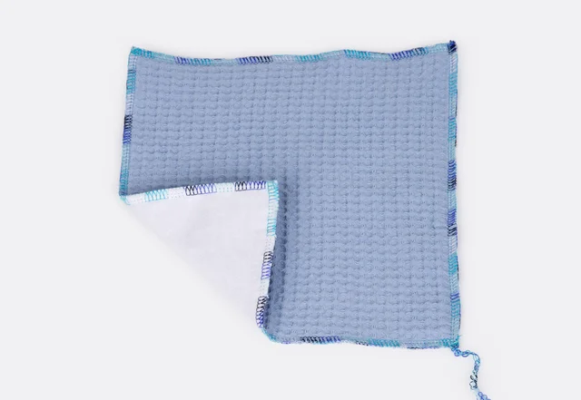 Waffeltuch Flanell Overlocknaht Verlaufsgarn Anleitung