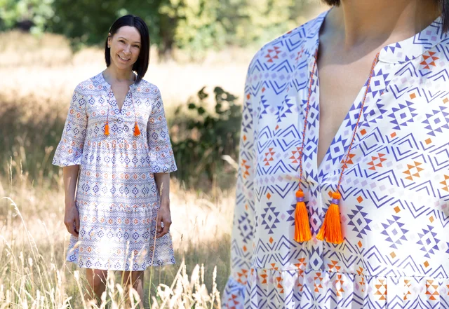 Schnittmuster Angel Tunika Kleid Boho Vibes Tencel Stoff DIY