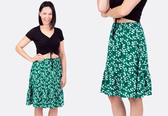 Crop Top DIY Anleitung selbernähen Rock Outfit