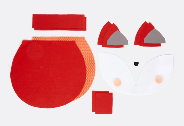 Anleitung Fuchs-Rucksack Schnittteile aus Filz Canvas