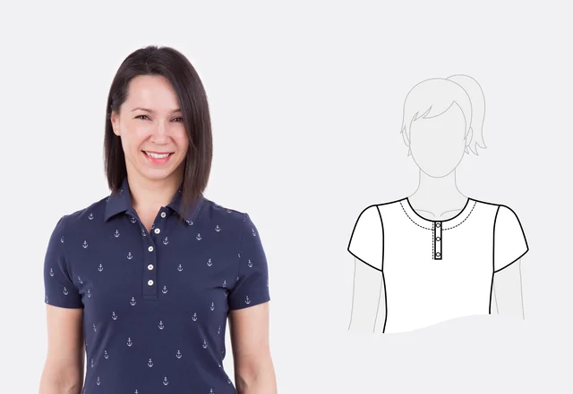 Ausschnittformen Henley- oder Polo-Kragen