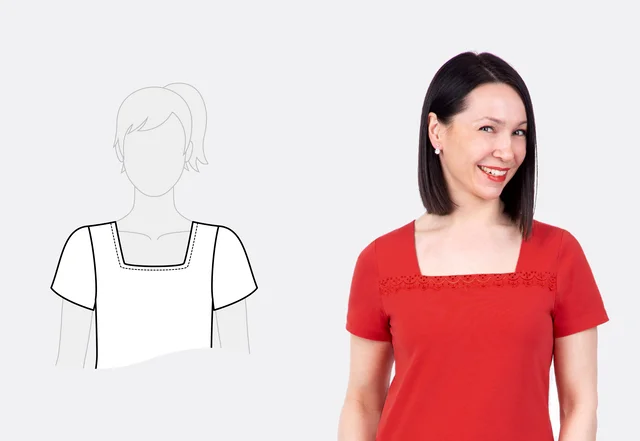 Ausschnittformen eckiger Halsausschnitt