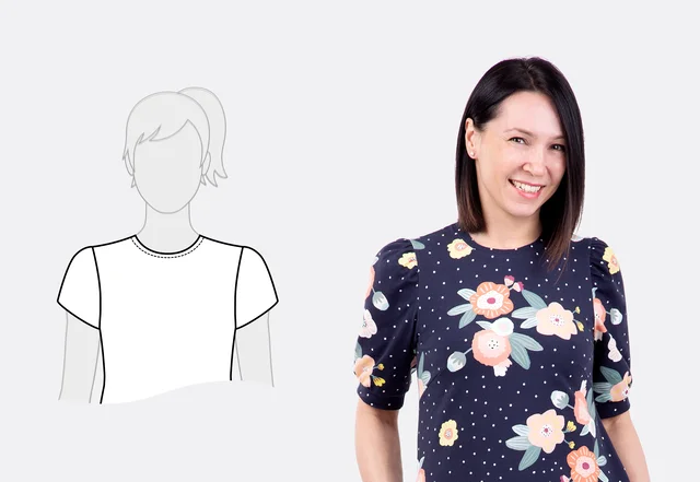 Ausschnittform enger Rundhalsausschnitt