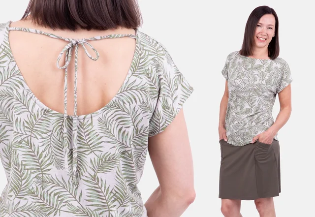 Sommer-Outfit aus Rock und Shirt mit Rückenausschnitt selber nähen