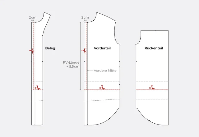 Hemdjacke Fiona mit Reißverschluss nähen Patternhack