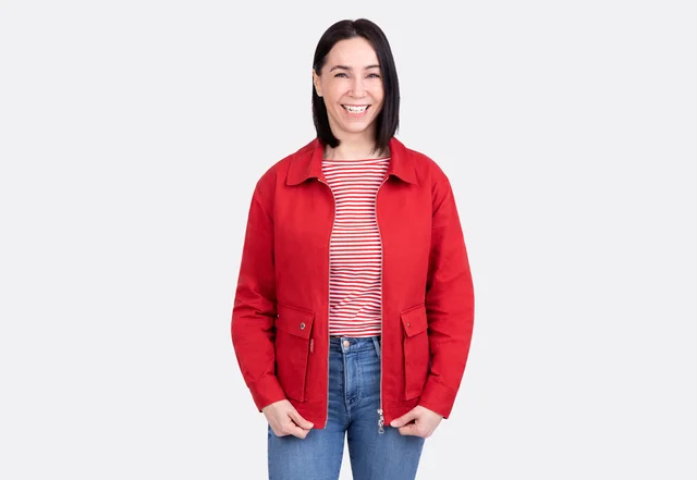 Jacke Übergang aus Oilskin Twill mit Blasebalgtaschen Jacke Übergang aus Oilskin Twill mit Blasebalgtaschen