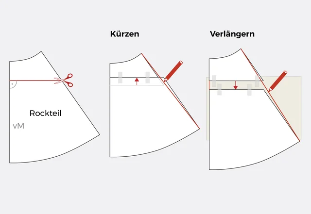 Ausgestellten Rock verlängern oder kürzen Tutorial