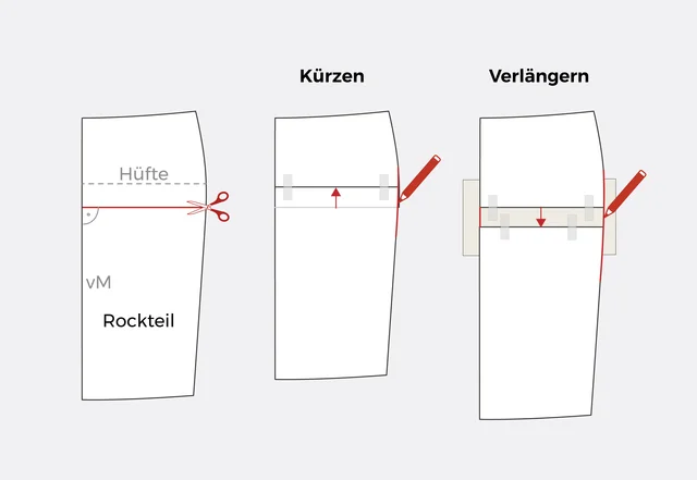 Geraden Rock verlängern Anleitung