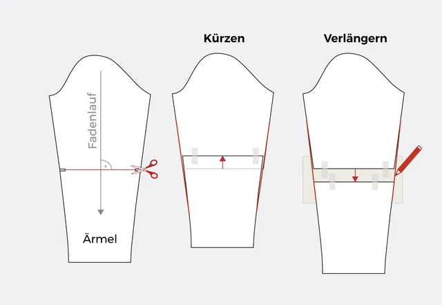 Schnittmuster Ärmellänge anpassen Anleitung