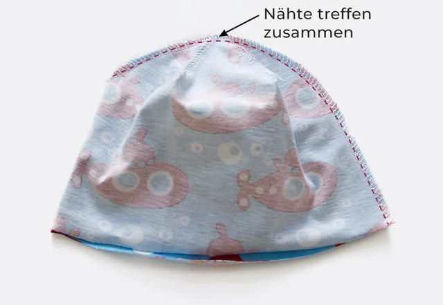 kostenloses Schnittmuster Wendemütze Verbindungsnaht