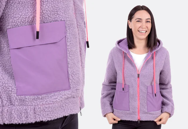 Jacke aus Teddystoff mit großen Taschen nähen