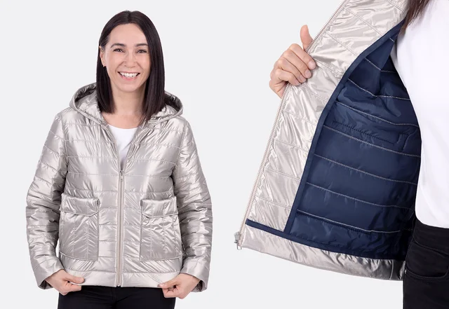 Steppjacke Doubleface für Winter mit Reißverschluss nähen