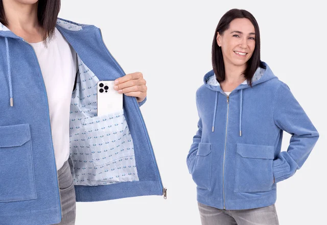 Übergangsjacke aus Cordstoff selber nähen