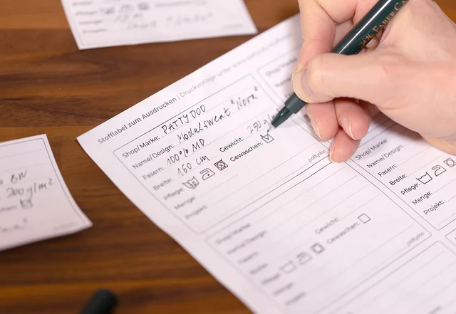 Stofflabel ausdrucken gratis Vorlage