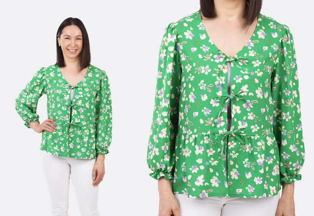 Anleitung Bindebluse Patternhack zum Selbernähen