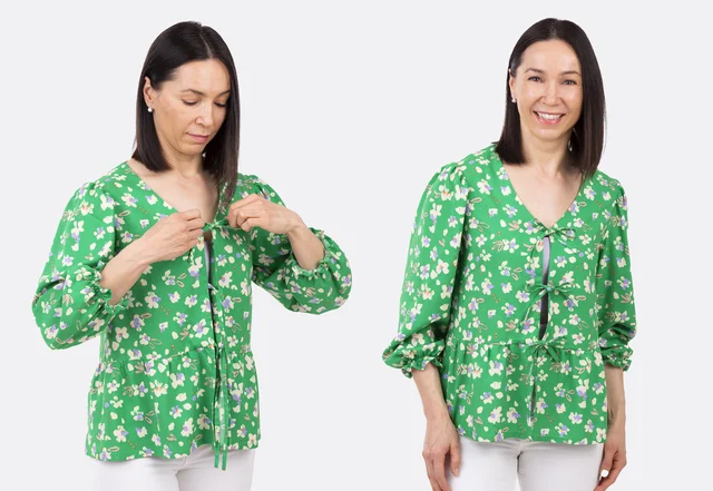 Bindebluse nähen DIY Patternhack Anleitung