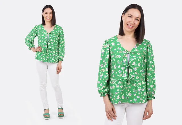 Bindebluse Schnittmuster anpassen Sommer DIY Outfit