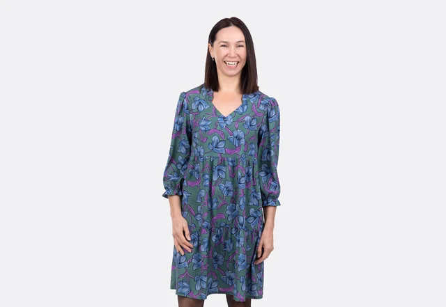 Schnittmuster Stufenkleid Boho Viskosestoff selber nähen