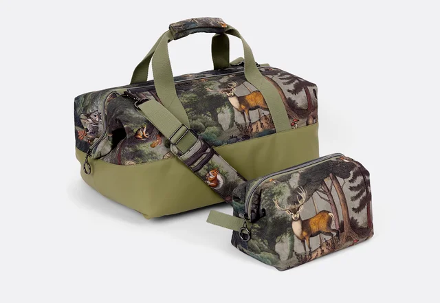 Schnittmuster Weeknder Kosmetiktasche Kunstleder Wald nähen