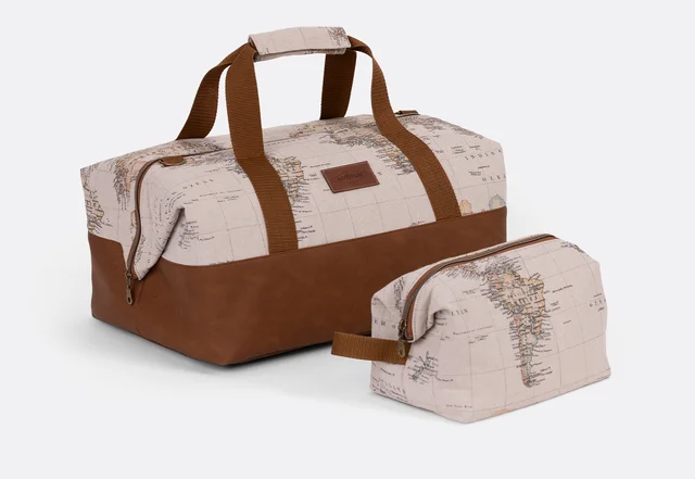 Schnittmuster Weekender Weltkarte Kosmetiktasche Weltkarte Vintagelook nähen