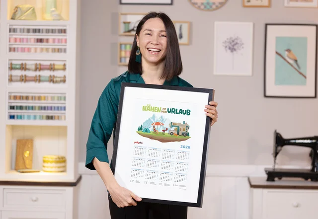 Kalender 2026 kostenlos ausdrucken Geschenk Hobbyschneiderin