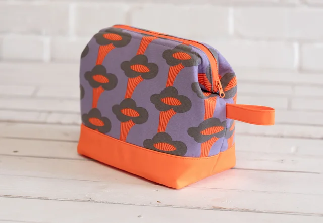 Kosmetiktasche Neon nähen Schnittmuster Anleitung