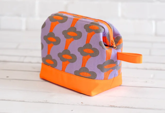 Kosmetiktasche Neon nähen Schnittmuster Anleitung