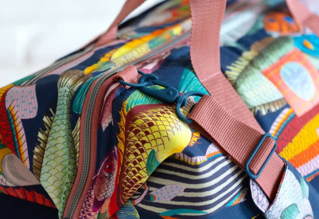 Weekender mit Metall Karabiner beschichtet selber nähen
