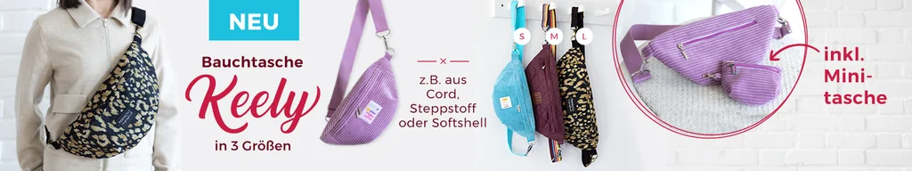 Schnittmuster Bauchtasche "Keely" in 3 Größen selber nähen