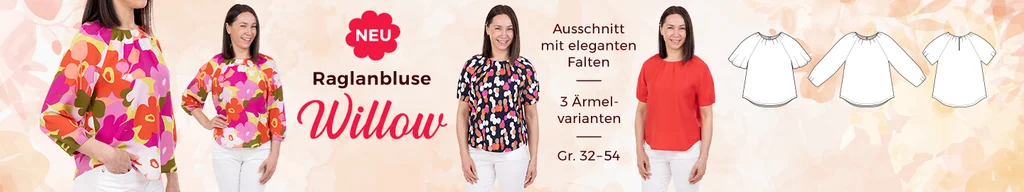 Damen-Schnittmuster Raglanbluse selber nähen