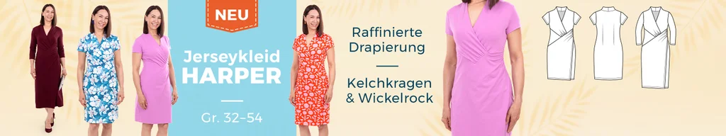 Schnittmuster drapiertes Damenkleid selber nähen