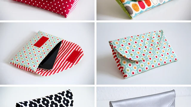 Handytaschen mit verschiedenen Verschlussarten